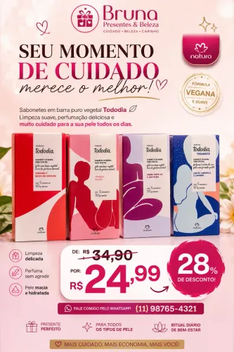 Caixa de sabonete natura com 5 unidades