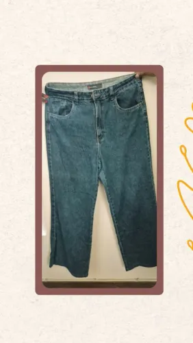 CALÇA JEANS LAVAGEM ESCURA USADA
