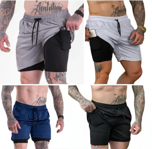 Short moda fitness 2 em 1