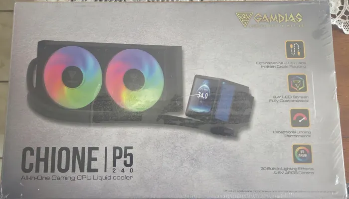 Water Cooler Gamdias Chione P5-240 Preto Com Display LCD e RGB, 240mm [LACRADO]