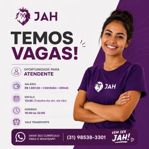 Vaga para o JAH do Açaí Minas Shopping