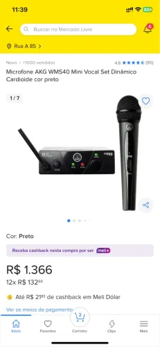 Microfone sem fio Akg wms40
