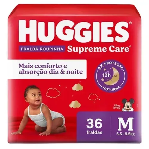 FRALDA HUGGIES - SUPREME CARE - TAMANHO M - 36 TIRAS