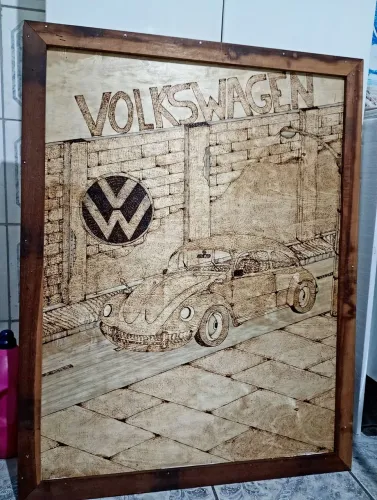 Quadro pirografado 