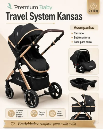 Carrinho Premium baby 3 em 1