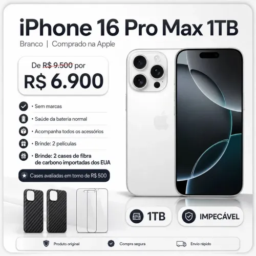 iPhone 16 Pro Max 1TB | Impecável | Comprado na Apple