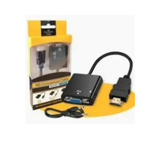 Cabo Adaptador HDMI para VGA Exbom 1080p Áudio Vídeo 20cm Preto