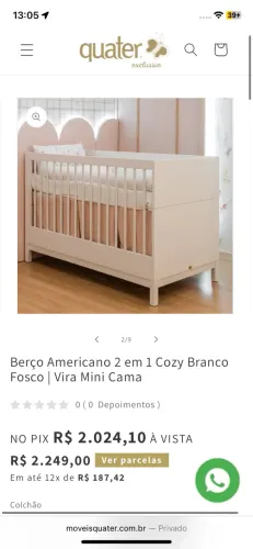 Berço QUATERS R$650