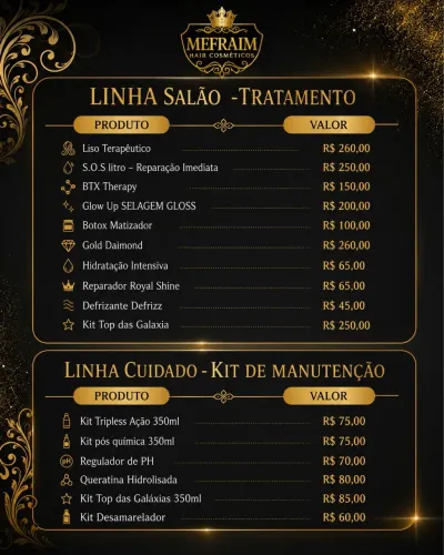Produtos profissionais pra salão
