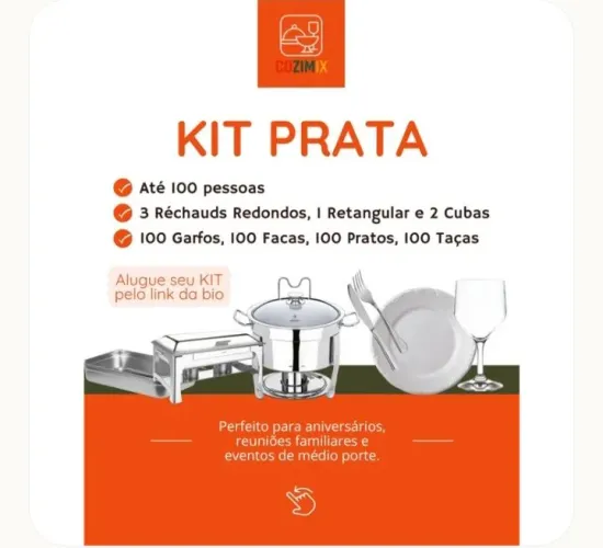 ALUGUEL DE KIT COMPLETO PARA EVENTOS DE MÉDIO PORTE (ATÉ 100 PESSOAS) ?