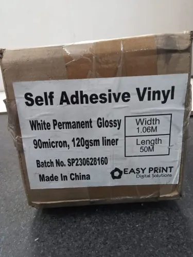 Vinil Adesivo Premium Branco Brilhante 1,06 x 50m - Rolo Fechado - pronta entrega