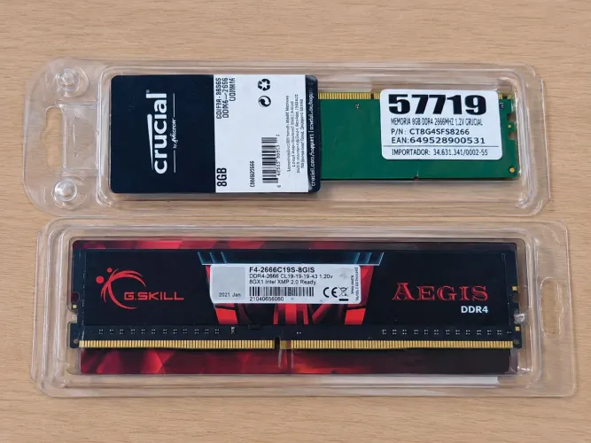 Memória RAM 16GB DDR4 2666MHz 2x8GB Dual Channel