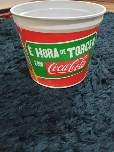 Balde Coca cola Copa Do Mundo (grande) - Anos 90 (Usado)<br>