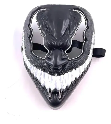 Máscara LED Venom com Luzes Brancas Plástico Carnaval Halloween Spider