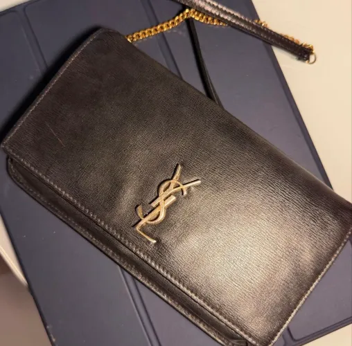 bolsa saint laurent preta original em couro