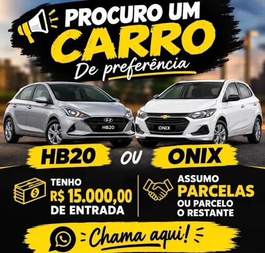 Tenho 15 mil pra dar num hb20 ou Onix