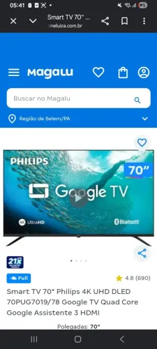 Vendo TV com 1 mes de uso 58 polegadas