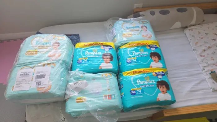 Fralda Pampers XXXL 74 unidades (R$ 1,7/un)