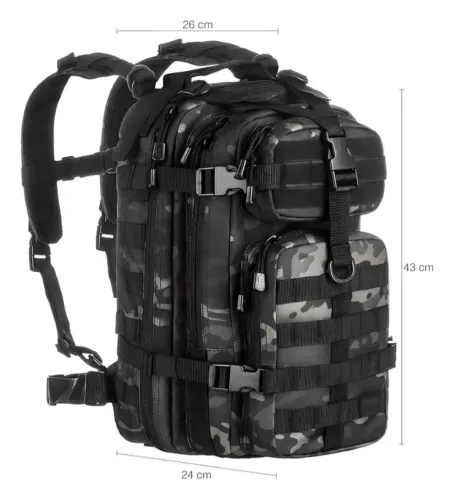 Mochila militar Invictus Assalt 30l Warskin Black 