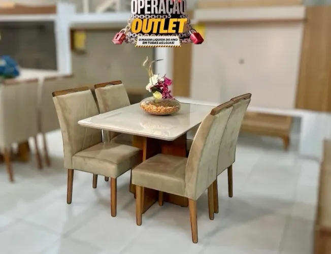 MESA CADEIRAS NOVAS 12 x 123,90 cartão 