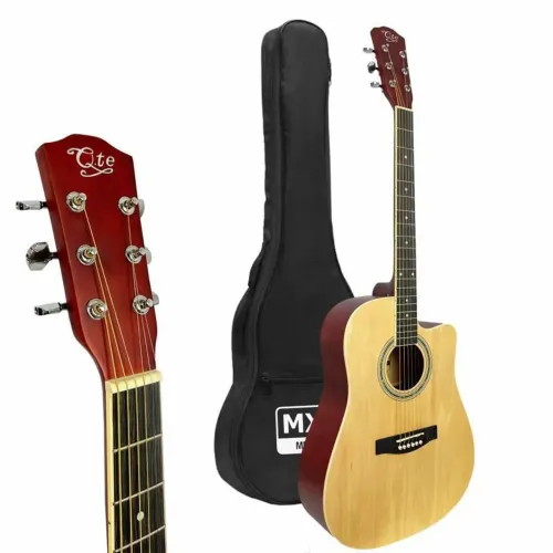 Violão Acústico Cutway Mogno Aço 41 Madeira Natural + Capa + Cabo e Palheta