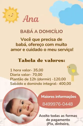 Quem quiser e so falar comigo cuido de crianças 