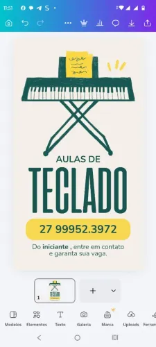 Aula de teclado para o iniciantes