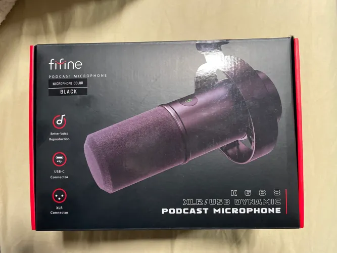 Microfone Gamer Fifine K688 USB/XLR para PC, Podcast, Streaming e Gravações