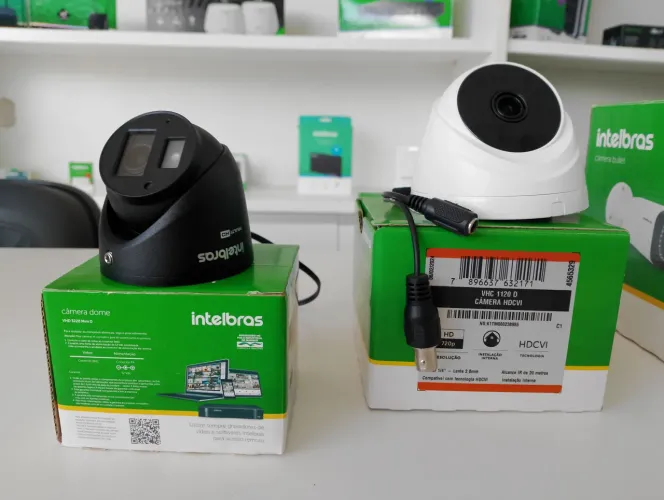 Kit 4 câmeras Intelbras completo instalado 