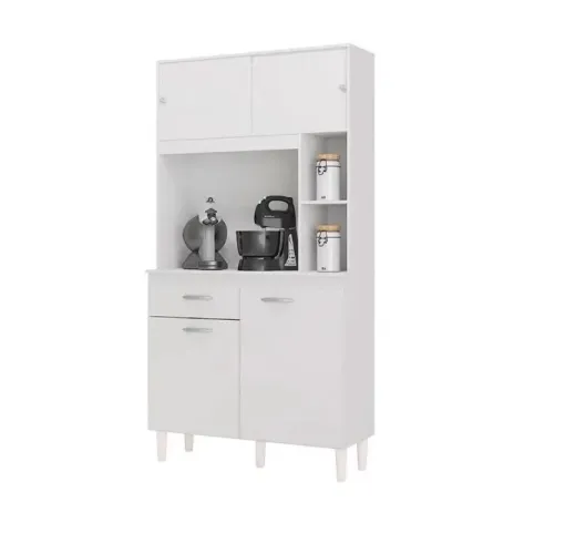 Armário de Cozinha Duda 90cm 4 Portas 1 Gaveta Poquema / pronta entrega 