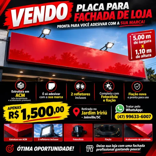 Placa faixada de loja