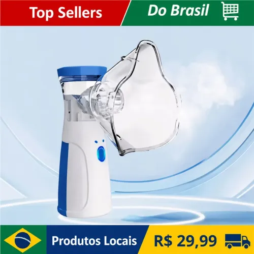 Nebulizador sem fio ultrassônico Mesh Nebulizer JSL-w302 branco e azul