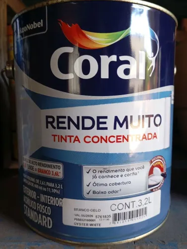Tinta Acrílica Rende Muito Branco Gelo 3,6L