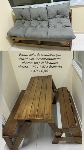 Sofá que vira mesa