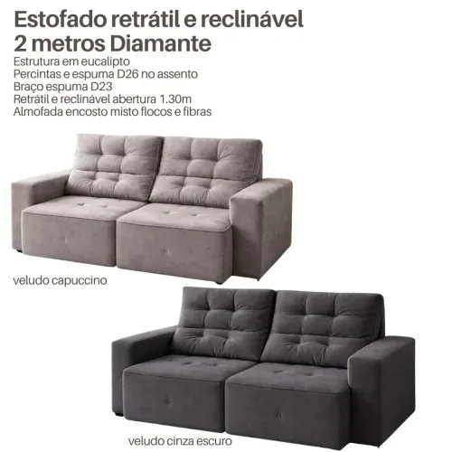 Estofado retrátil 2.00 metros