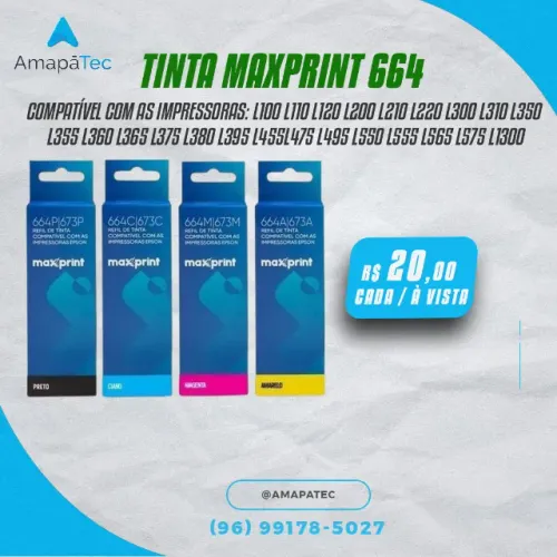 Refil Tinta Compatível Impressora Epson 664 Maxprint