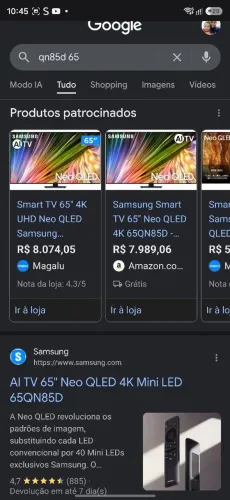 ? Smart TV 65" Samsung NeoQLED Mini Led 120hz GAMER Topo de linha | Semi Nova Na Garantia