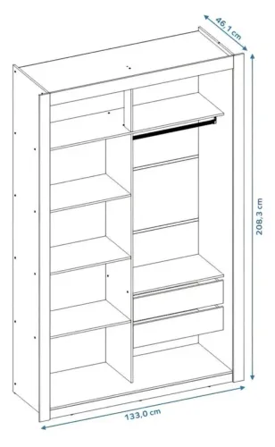 Closet Modulado 2 Gavetas Cor Branco