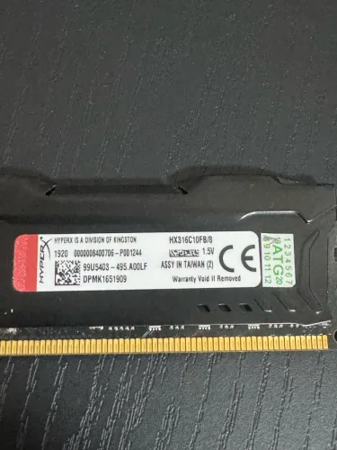 Memória ram 8Gb DDR3 Hyper 1600MHz