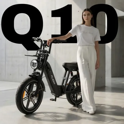 Bicicleta Elétrica FLASH Q10 1000w (Preta e Branca)