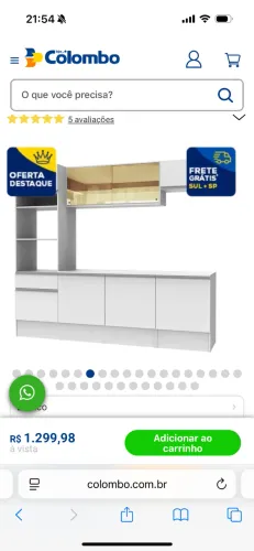 Armários Cozinha Completa Branca - NOVO (na caixa)