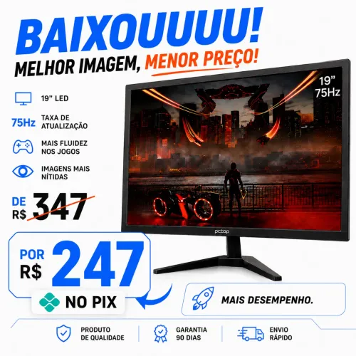 Monitor 19 polegas NOVO na promoção