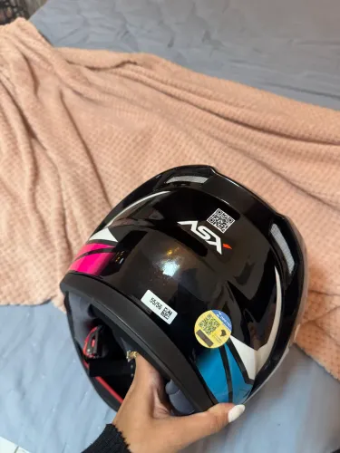 capacete feminino ASX turquesa rosa 