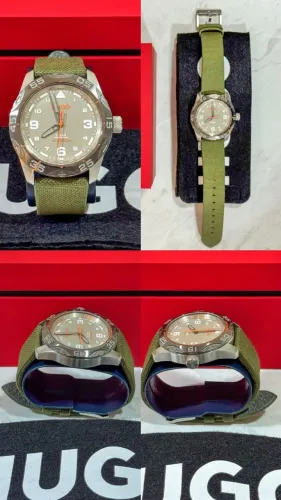 Relógio Hugo em Nylon verde da coleção Trek modelo 1530331 (NOVO)