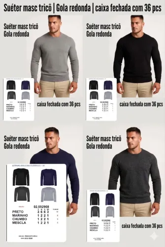Suéter no atacado masculino 