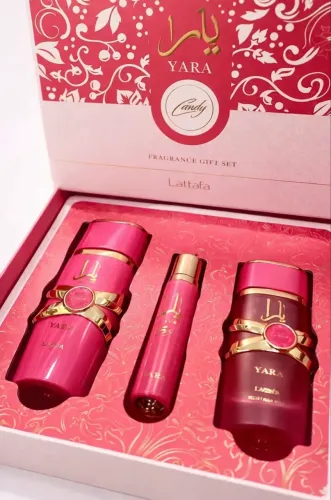 Conteúdo do Kit: da Lattafa inclui uma fragrância feminina Yara Candy de 100ml