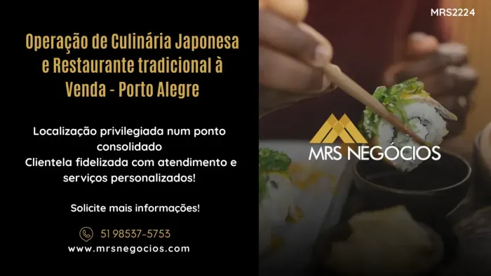 Operação de Culinária Japonesa e Restaurante tradicional à Venda - Porto Alegre