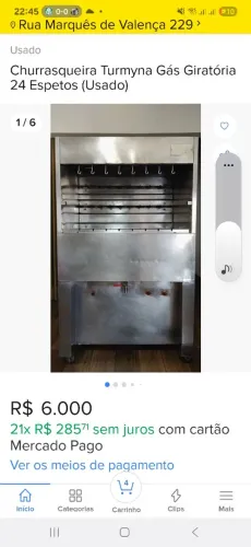 Churrasqueira a gas de INOX com 21 espetos