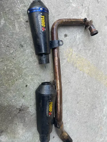 Vendo escapamento de fazer250 banana de inox e duas ponteiras