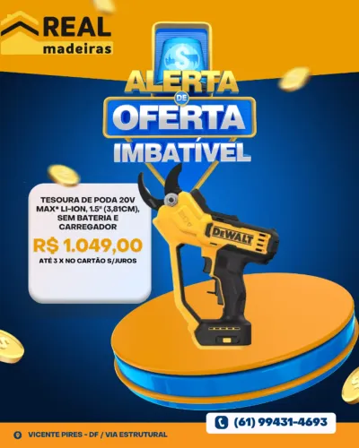 TESOURA DE PODA 20V MAX* DE 1,5? (3,81CM) SEM BATERIA E CARREGADOR